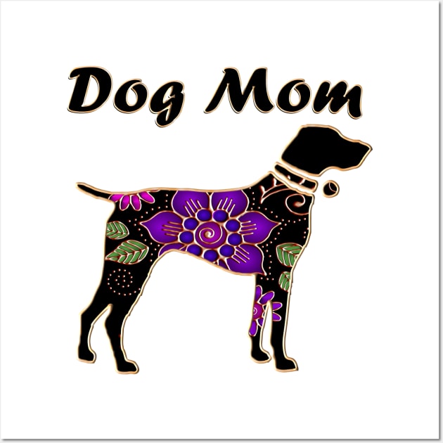 Dog Mom Floral Retriever Wall Art by m2inspiration